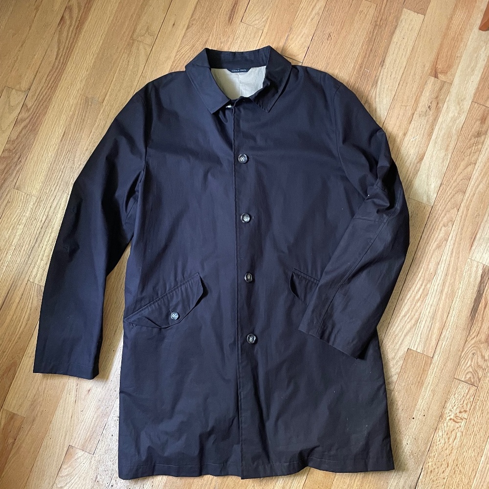 Banana Republic Men’s L Chocolate Brown Cotton Trench Coat Raincoat